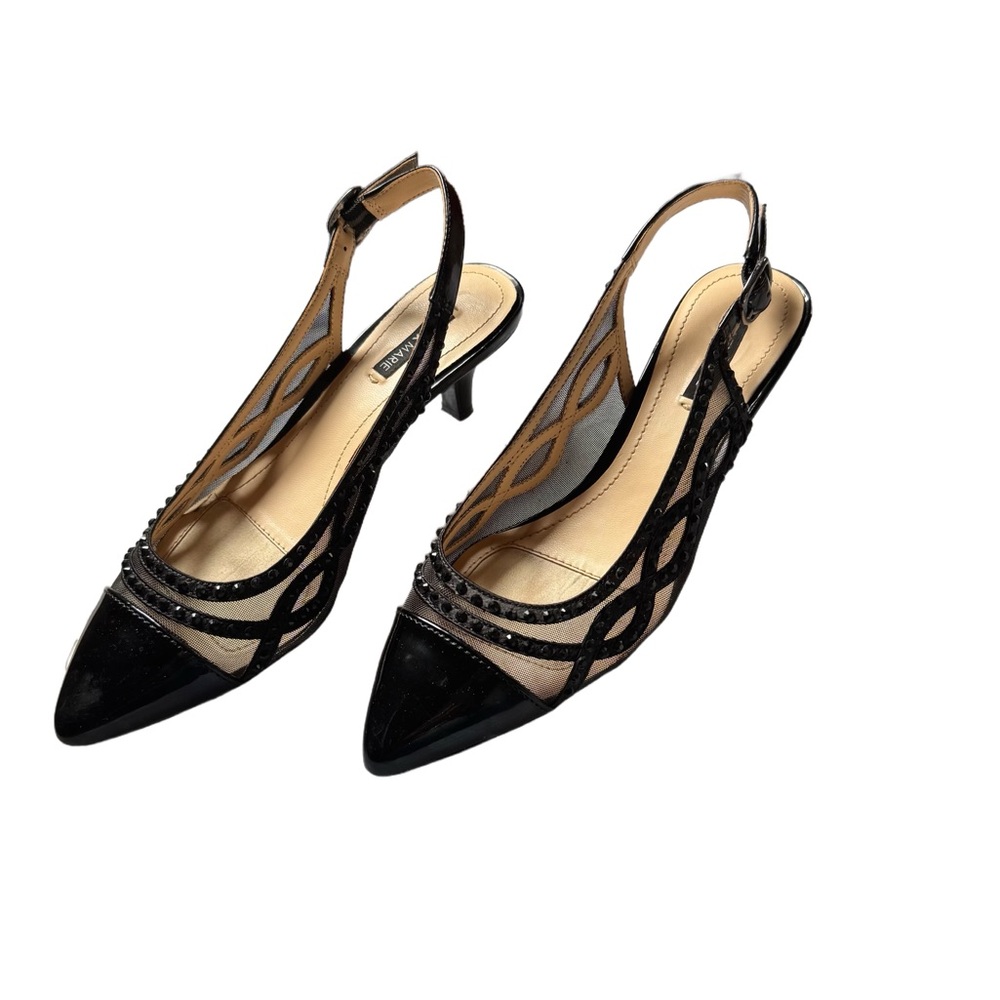 Elegant  Black Slingback Heels